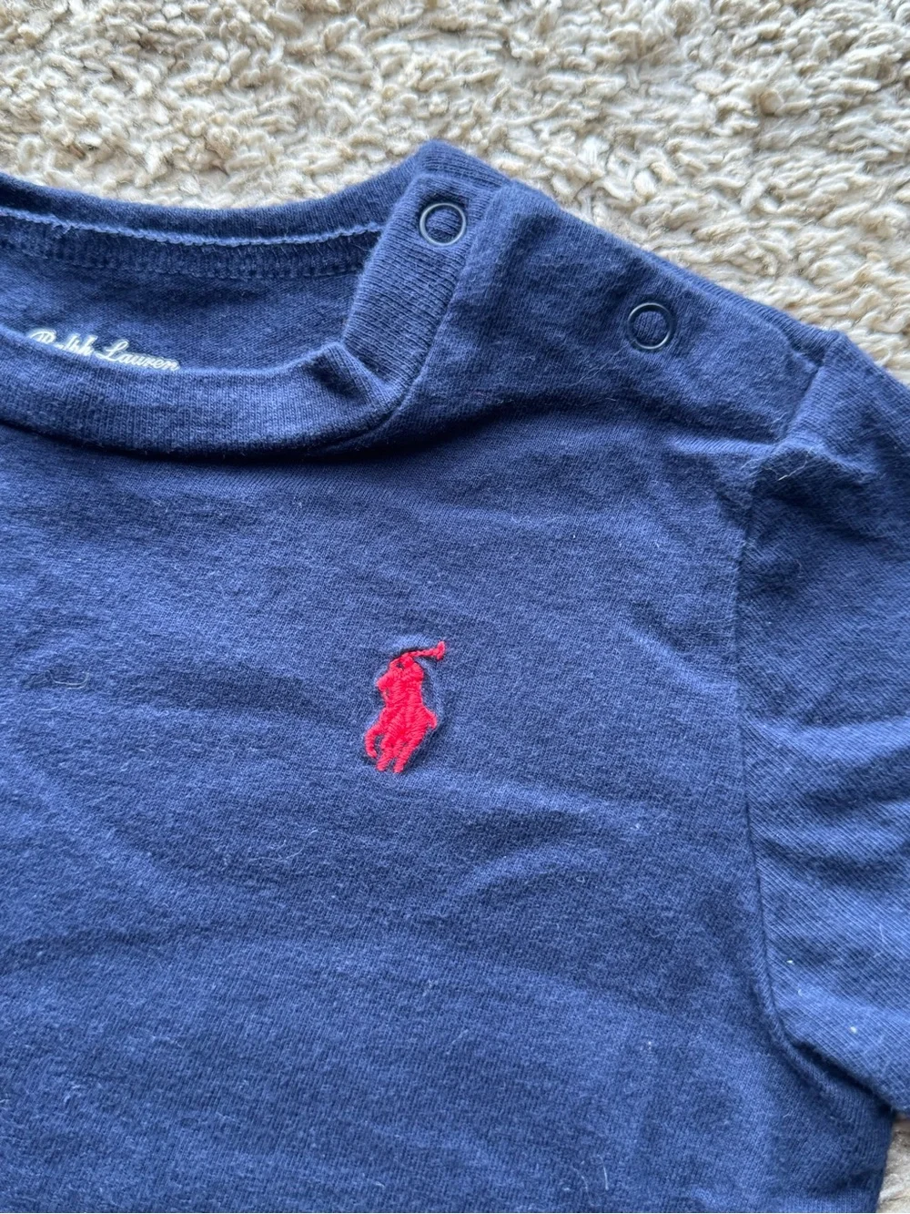 Polo Ralph Lauren Baby Navy Short Sleeve T-Shirt Red Pony Logo 9 Months